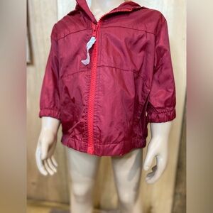 Baby Gap Red Windbreaker Jacket Size 6-12 Months Hooded Lightweight Coat